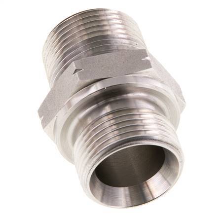 Mamelon double en acier inoxydable 3/4'' NPT x G 3/4'' 40 Bar - Hydraulique