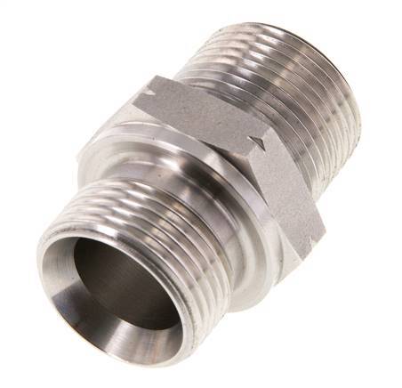 Mamelon double en acier inoxydable 3/4'' NPT x G 3/4'' 40 Bar - Hydraulique