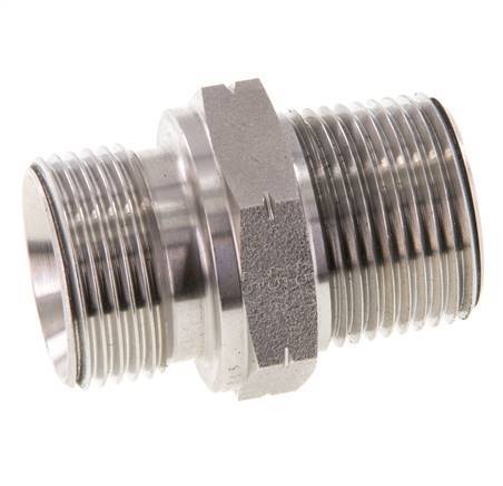 Mamelon double en acier inoxydable 3/4'' NPT x G 3/4'' 40 Bar - Hydraulique