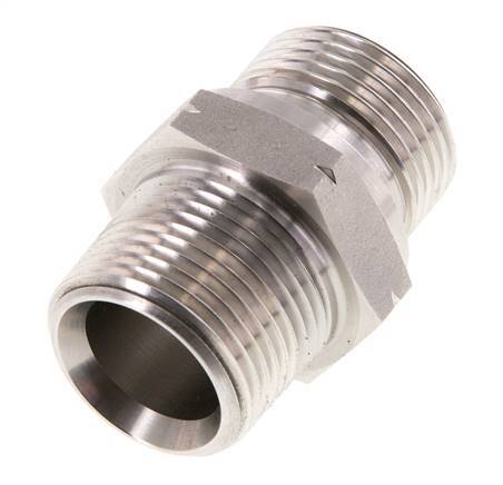 Mamelon double en acier inoxydable 3/4'' NPT x G 3/4'' 40 Bar - Hydraulique