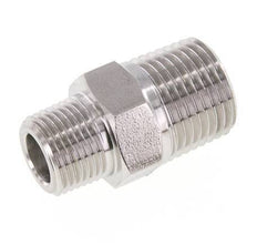 Mamelon double en acier inoxydable 3/8'' NPT x 1/2'' NPT 210 Bar - Hydraulique