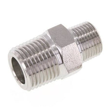 Mamelon double en acier inoxydable 3/8'' NPT x 1/2'' NPT 210 Bar - Hydraulique