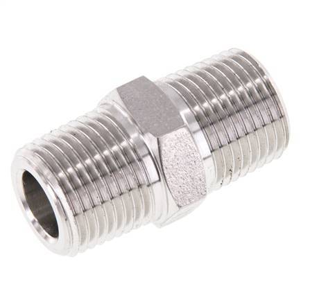 Mamelon double en acier inoxydable 3/8'' NPT 210 Bar - Hydraulique