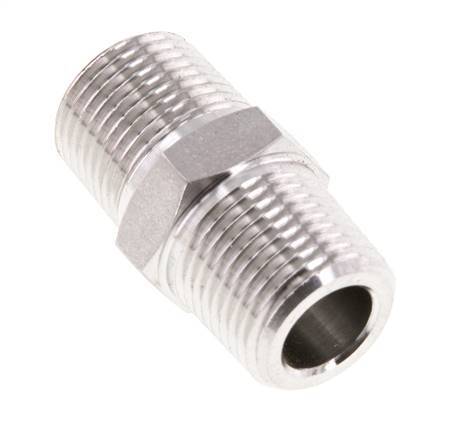 Mamelon double en acier inoxydable 3/8'' NPT 210 Bar - Hydraulique