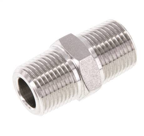 Mamelon double en acier inoxydable 3/8'' NPT 210 Bar - Hydraulique