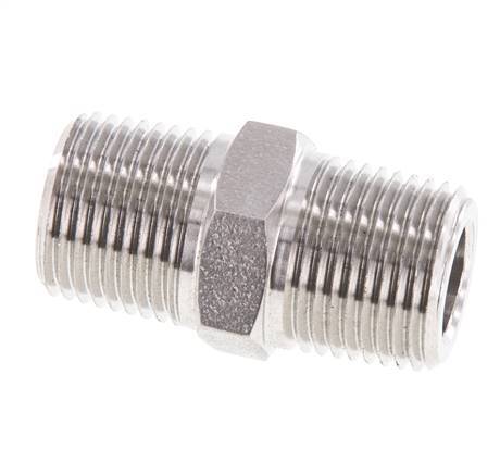 Mamelon double en acier inoxydable 3/8'' NPT 210 Bar - Hydraulique