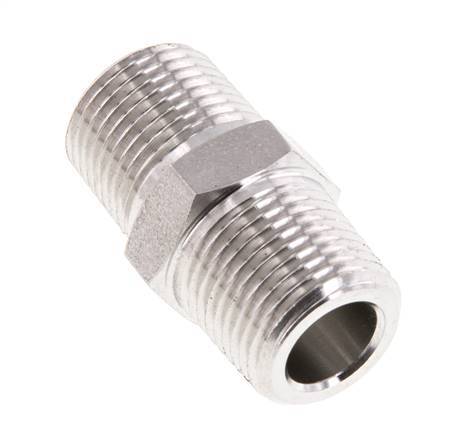 Mamelon double en acier inoxydable 3/8'' NPT 210 Bar - Hydraulique