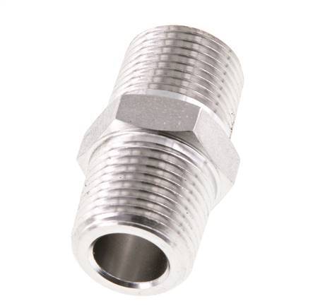 Mamelon double en acier inoxydable 3/8'' NPT 210 Bar - Hydraulique