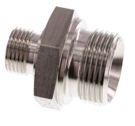 G 1'' x G 1/2'' Acier inoxydable Double Mamelon 345 Barre - Hydraulique