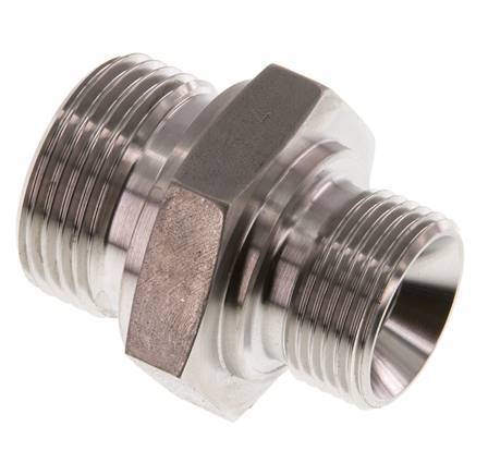 G 1'' x G 3/4'' Acier inoxydable Double Mamelon 345 Bar - Hydraulique