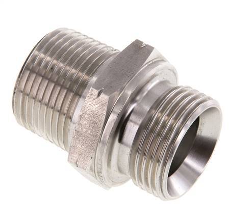 Mamelon double en acier inoxydable 1'' NPT x G 1'' 40 Bar - Hydraulique