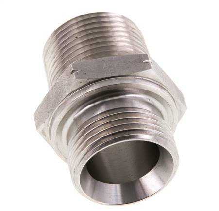1'' NPT x G 1'' Stainless steel Double Nipple 40 Bar - Hydraulic