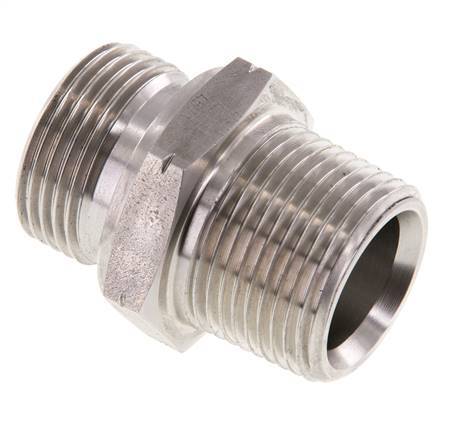 Mamelon double en acier inoxydable 1'' NPT x G 1'' 40 Bar - Hydraulique