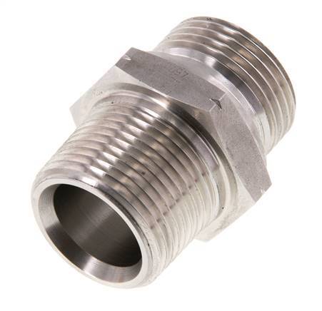 Mamelon double en acier inoxydable 1'' NPT x G 1'' 40 Bar - Hydraulique