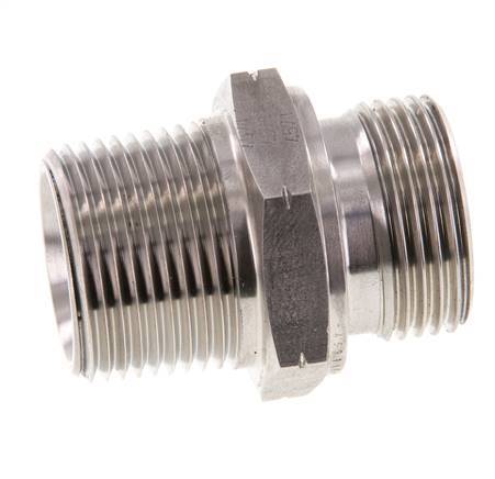 Mamelon double en acier inoxydable 1'' NPT x G 1'' 40 Bar - Hydraulique