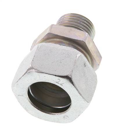 G 1/2'' Male x 22L Acier zingué Anneau de coupe droit 160 Bar DIN 2353