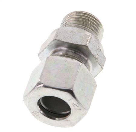 G 3/8'' Male x 12L Zinc plated Steel Straight Cutting Ring 315 Bar DIN 2353 [2 Pieces]