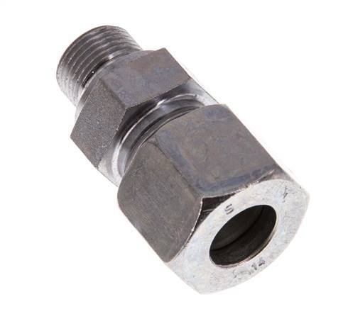 G 3/8'' Male x 14S Acier zingué Anneau de coupe droit 630 Bar DIN 2353