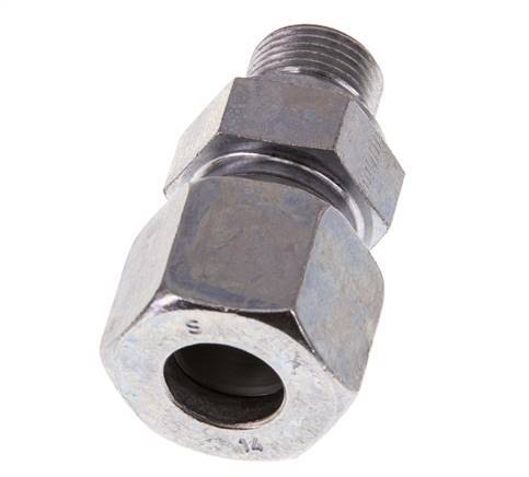 G 3/8'' Male x 14S Acier zingué Anneau de coupe droit 630 Bar DIN 2353