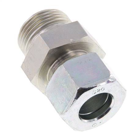 G 1'' Male x 20S Acier zingué Anneau de coupe droit 400 Bar DIN 2353