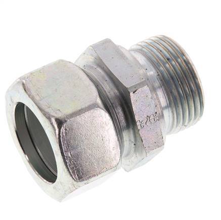 G 1'' Male x 28L Acier zingué Anneau de coupe droit 160 Bar DIN 2353