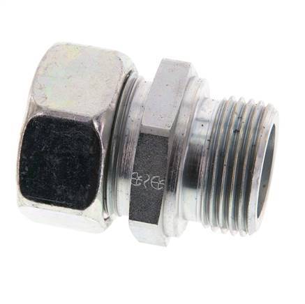 G 1'' Male x 28L Acier zingué Anneau de coupe droit 160 Bar DIN 2353