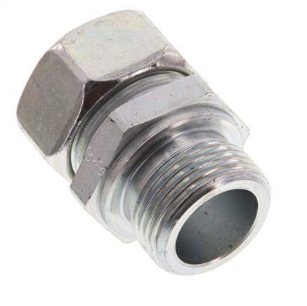 G 1'' Male x 28L Acier zingué Anneau de coupe droit 160 Bar DIN 2353