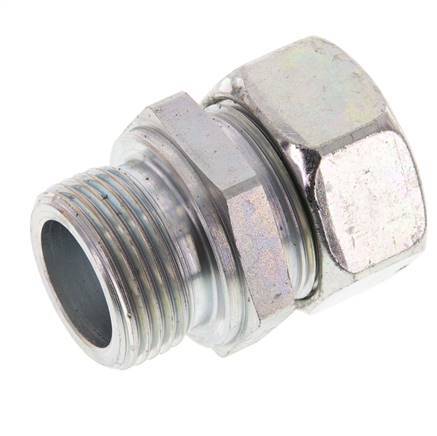 G 1'' Male x 28L Acier zingué Anneau de coupe droit 160 Bar DIN 2353