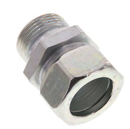 G 1'' Male x 28L Acier zingué Anneau de coupe droit 160 Bar DIN 2353