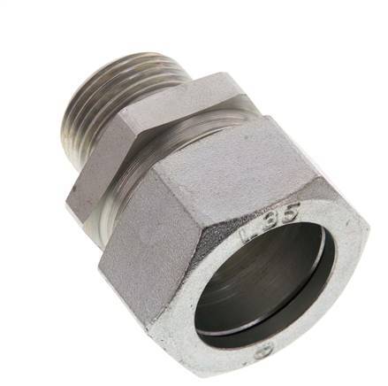 G 1'' Male x 35L Acier zingué Anneau de coupe droit 160 Bar DIN 2353