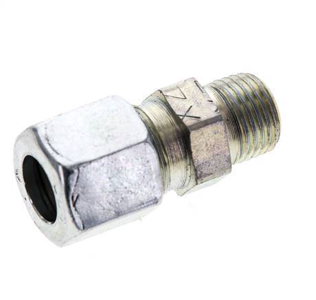 M10x1 Male x 8LL Zinc plated Steel Straight Cutting Ring 100 Bar DIN 2353 [5 Pieces]