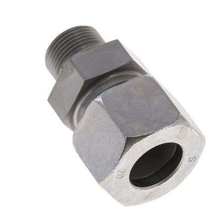 M22x1.5 Male x 20S Acier zingué Anneau de coupe droit 400 Bar DIN 2353