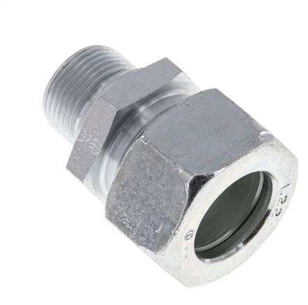 M22x1.5 Male x 22L Zinc plated Steel Straight Cutting Ring 160 Bar DIN 2353