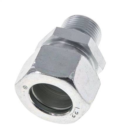 M22x1.5 Male x 22L Zinc plated Steel Straight Cutting Ring 160 Bar DIN 2353