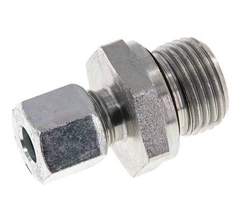 G 1/2'' mâle x 8L Anneau de coupe droit en acier zingué avec joint FKM 315 Bar DIN 2353