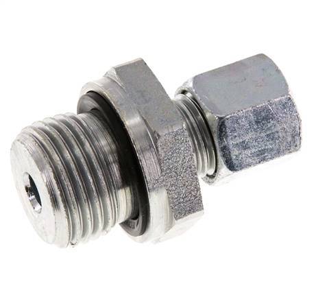 G 1/2'' mâle x 8L Anneau de coupe droit en acier zingué avec joint FKM 315 Bar DIN 2353