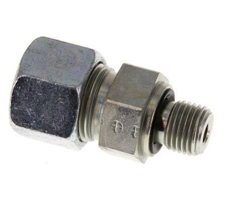 G 1/4'' Male x 12S Zinc plated Steel Straight Cutting Ring with FKM Seal 630 Bar DIN 2353