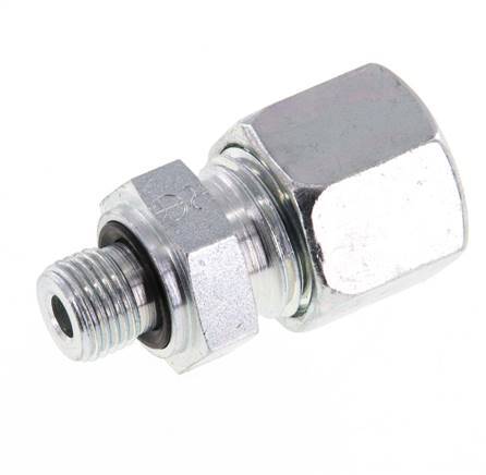 G 1/8'' mâle x 10L Anneau de coupe droit en acier zingué avec joint FKM 315 Bar DIN 2353