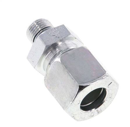 G 1/8'' mâle x 10L Anneau de coupe droit en acier zingué avec joint FKM 315 Bar DIN 2353