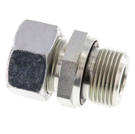 G 3/4'' mâle x 18L Anneau de coupe droit en acier zingué avec joint FKM 315 Bar DIN 2353
