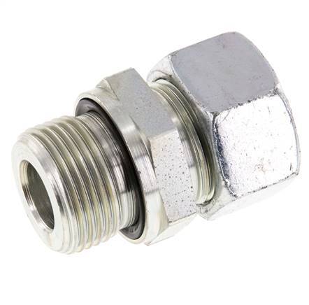 G 3/4'' mâle x 18L Anneau de coupe droit en acier zingué avec joint FKM 315 Bar DIN 2353