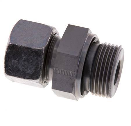 G 1'' Male x 20S Acier zingué Anneau de coupe droit avec joint FKM 400 Bar DIN 2353