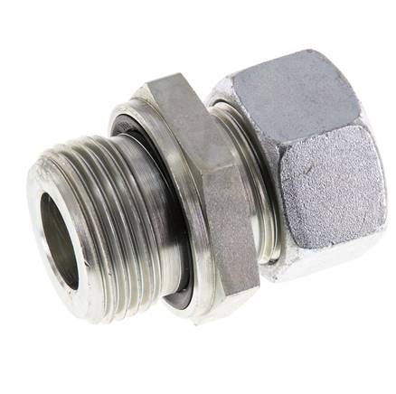 G 1'' Male x 22L Acier zingué Anneau de coupe droit avec joint FKM 160 Bar DIN 2353