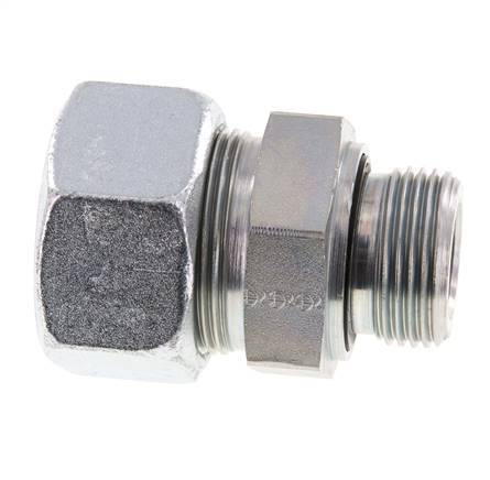 G 1'' mâle x 30S Anneau de coupe droit en acier zingué avec joint FKM 400 Bar DIN 2353