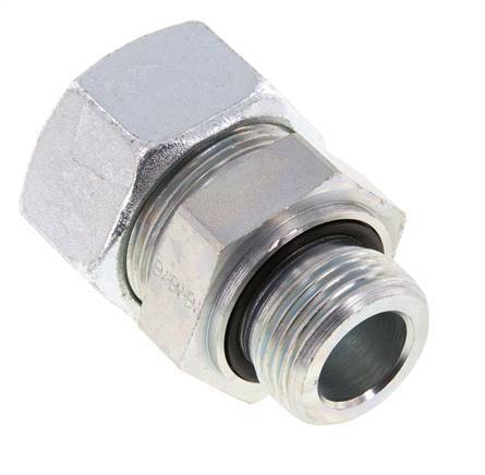 G 1'' mâle x 30S Anneau de coupe droit en acier zingué avec joint FKM 400 Bar DIN 2353