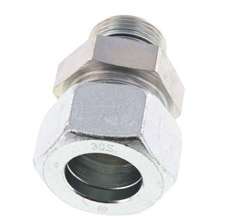 G 1'' mâle x 30S Anneau de coupe droit en acier zingué avec joint FKM 400 Bar DIN 2353