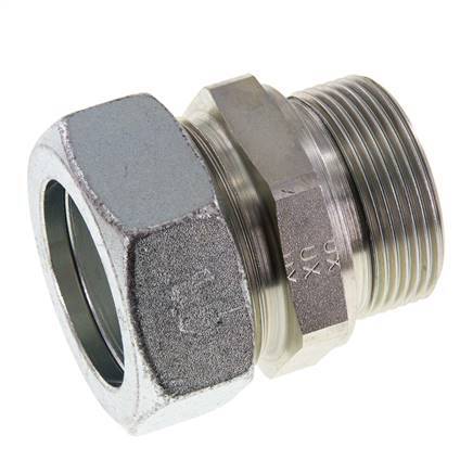 G 1 1/2'' mâle x 42L Anneau de coupe droit en acier zingué avec joint FKM 160 Bar DIN 2353