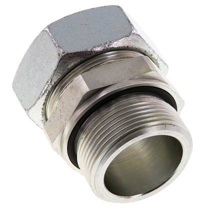 G 1 1/2'' mâle x 42L Anneau de coupe droit en acier zingué avec joint FKM 160 Bar DIN 2353