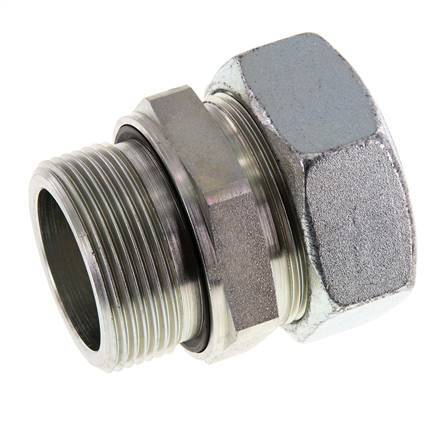 G 1 1/2'' mâle x 42L Anneau de coupe droit en acier zingué avec joint FKM 160 Bar DIN 2353