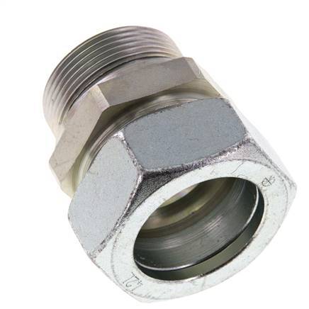 G 1 1/2'' mâle x 42L Anneau de coupe droit en acier zingué avec joint FKM 160 Bar DIN 2353